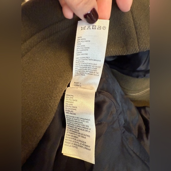 Whistles London Wool Stadium Style Jacket Parka Duffle Coat Army Green S - Picture 12 of 12